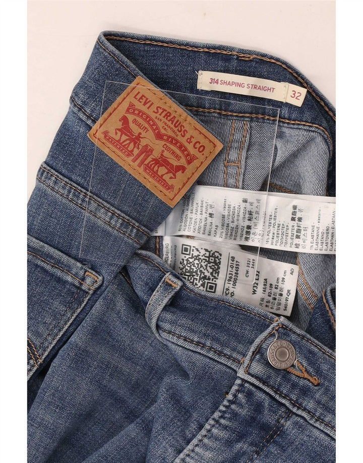 Levi's Dame 314 Shaping Straight Jeans W32 L32 Blå Bomuld
