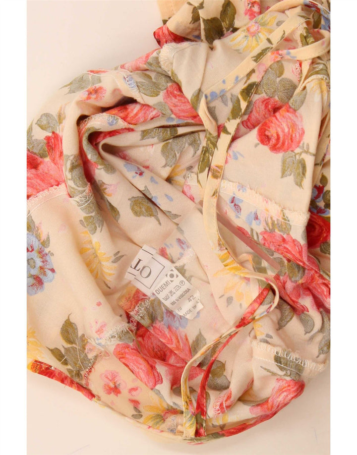 Vintage Dame Playsuit IT 42 Medium Yellow Floral Viscose