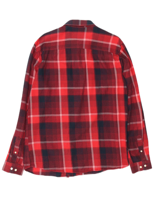 Jack & Jones Mens Core Flannel Shirt XL Red Plaid Cotton