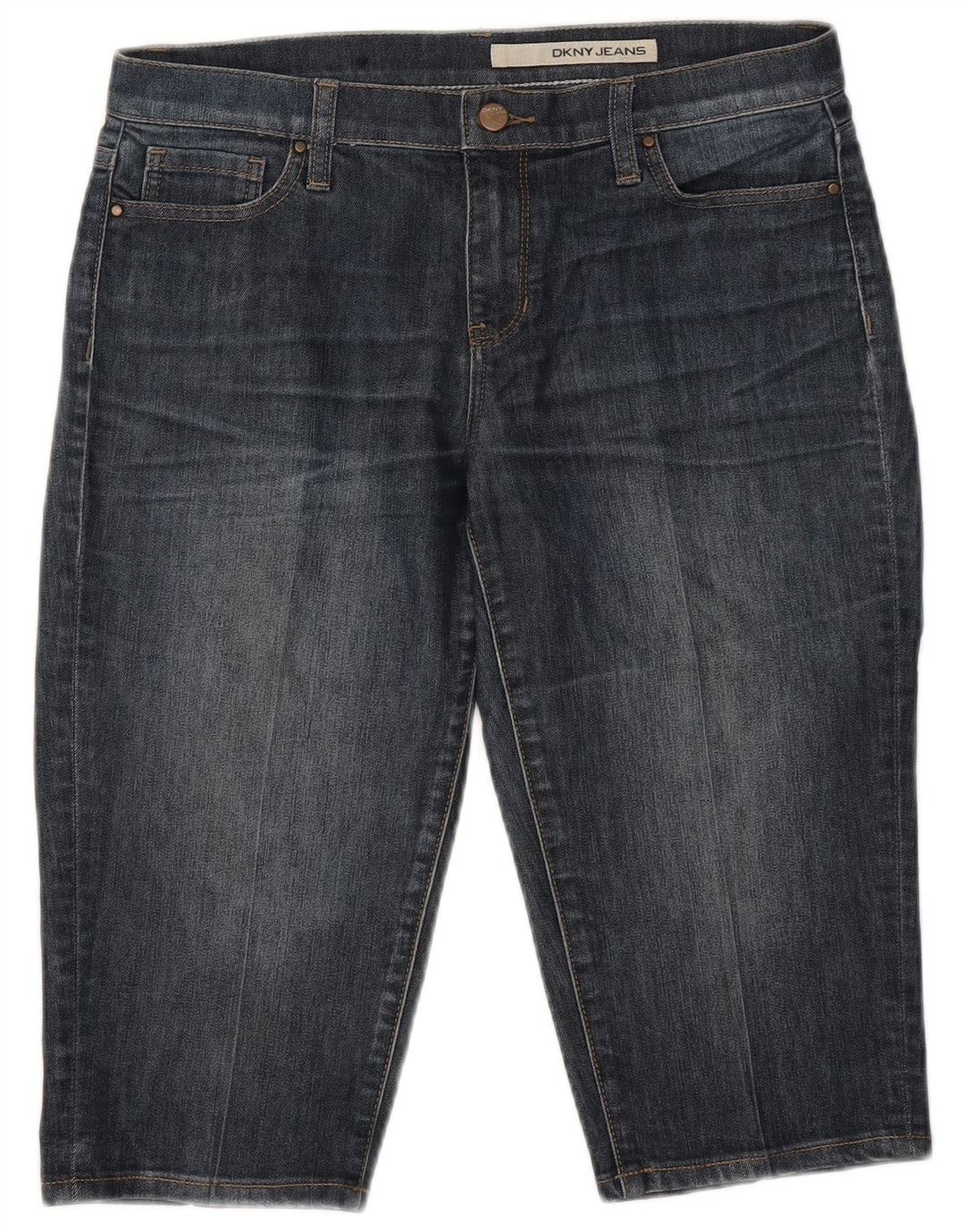 Dkny Dame Bermuda Denim Shorts US 8 Medium W32 Marineblå Bomuld