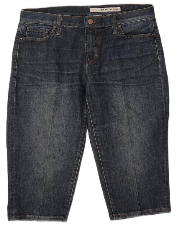 Dkny Dame Bermuda Denim Shorts US 8 Medium W32 Marineblå Bomuld