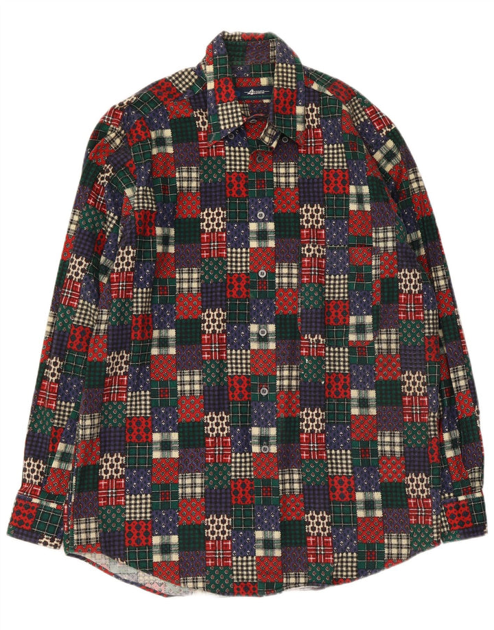 Azzurra Flanellskjorte til mænd Størrelse 15 3/4 40 Medium Flerfarvet Patchwork