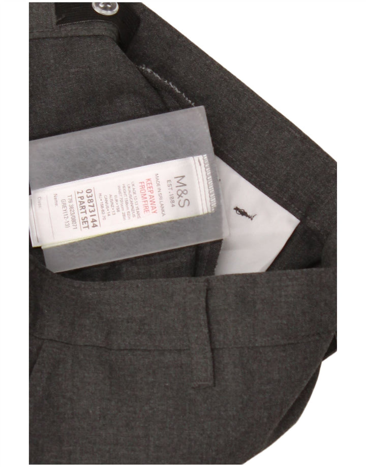 MARKS & SPENCER Bukser med lige jakkesæt til drenge 12-13 år W28 L27 Grå