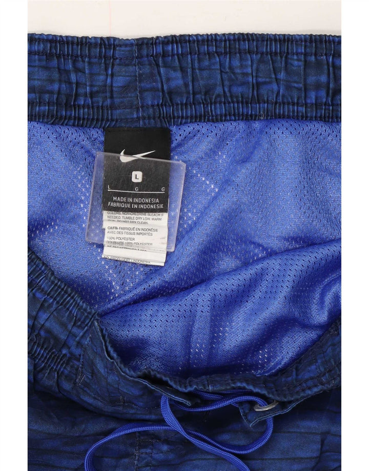 Nike grafiske badeshorts til mænd, store blå nålestribet polyester