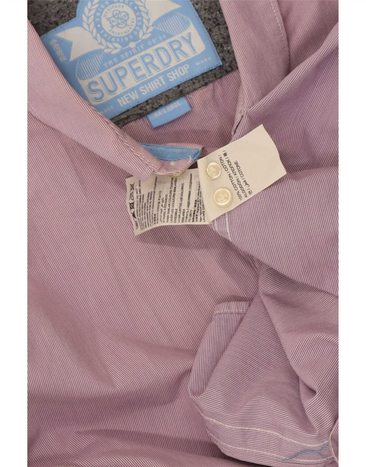 Superdry herreskjorte 2XL Pink nålestribet bomuld