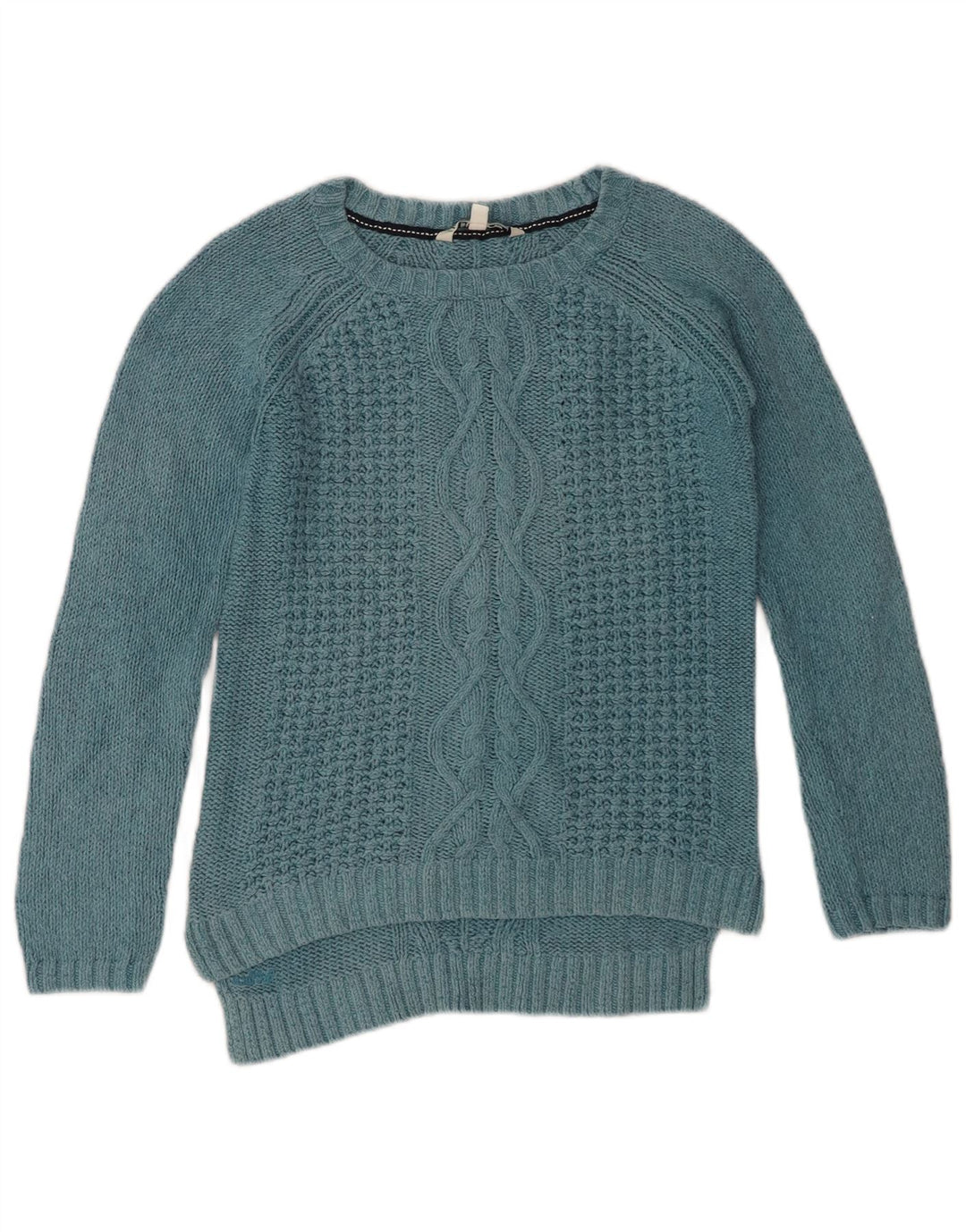 FAT FACE Womens Crew Neck Jumper Sweater UK 10 Small Blue Cotton