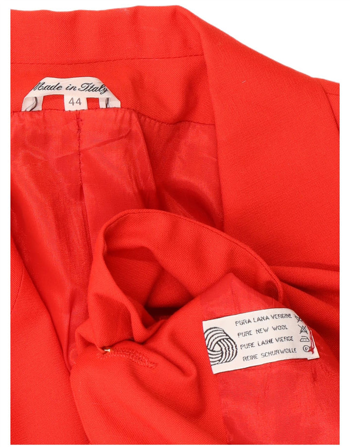 VINTAGE Dame 2-knap 2-delt nederdelsæt IT 44 Medium W26 Rød Uld