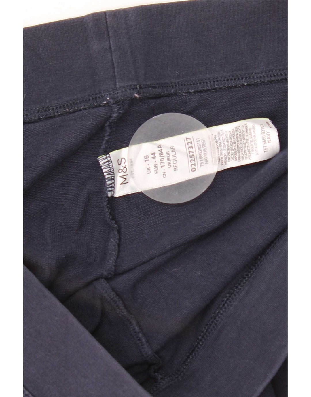 Marks & Spencer Womens Leggings UK 16 Large Navy Blue Cotton