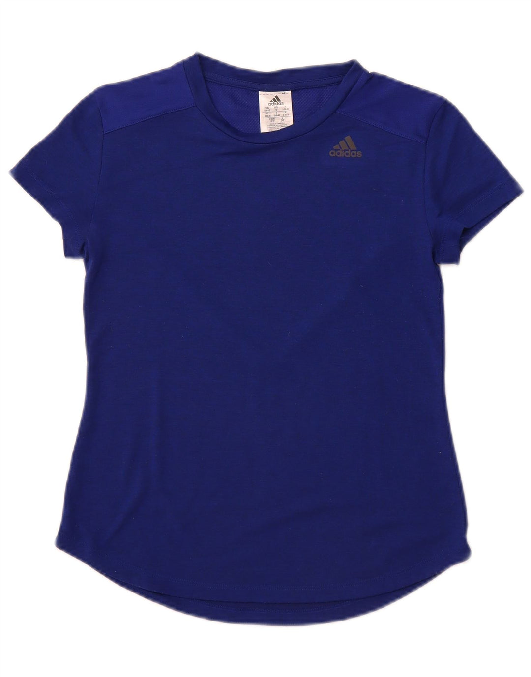 Adidas Womens Crop T-Shirt Top UK 8/10 Small Navy Blue Polyester