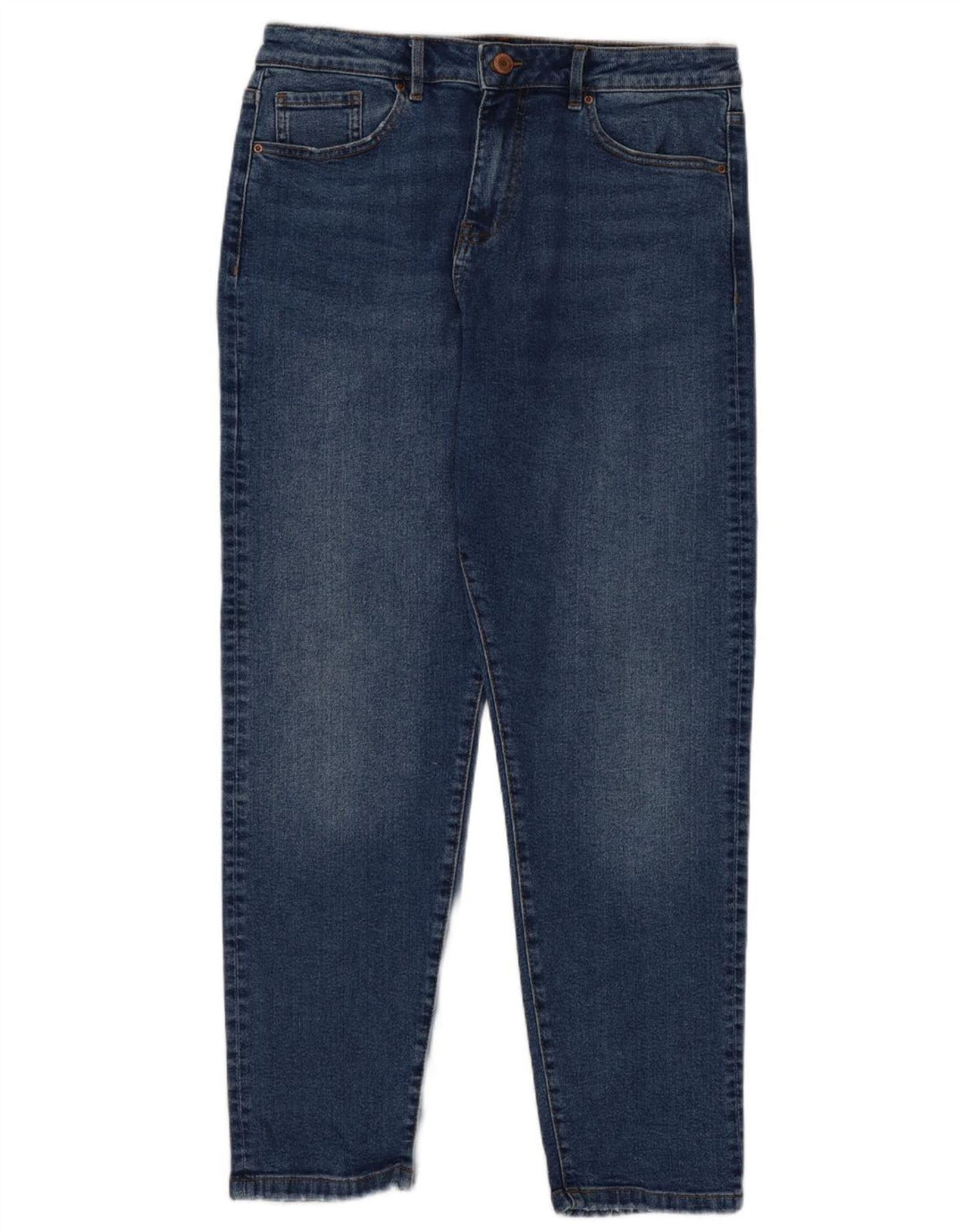 Marks & Spencer Womens Mom Regular Tapered Jeans UK 14 Medium W30 L28 Blue