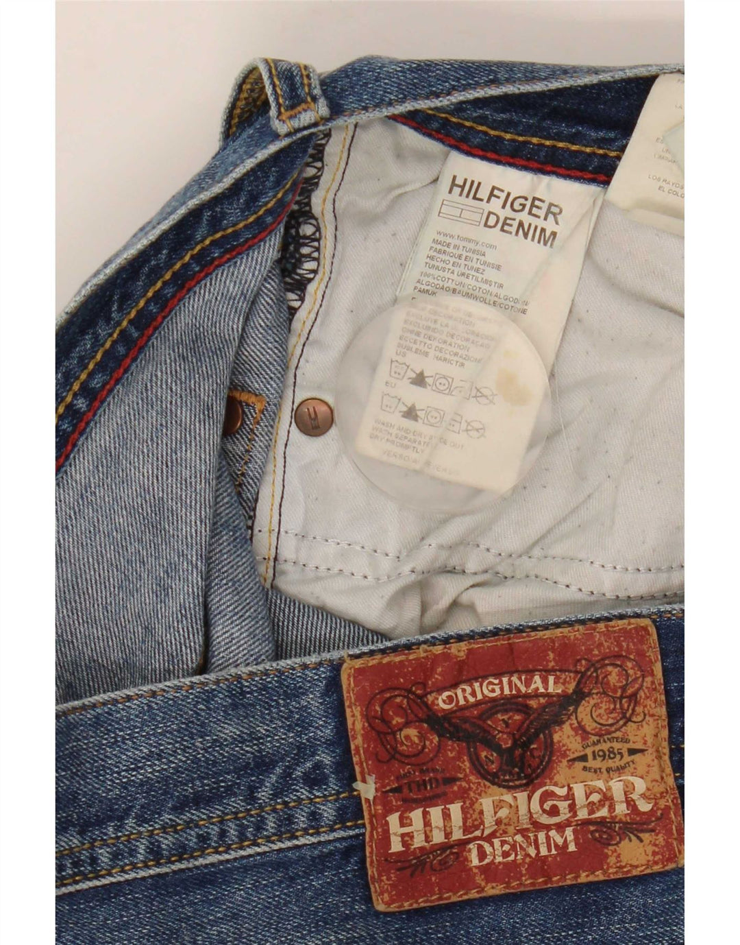 Tommy Hilfiger Herre Straight Jeans W33 L32 Blå Bomuld