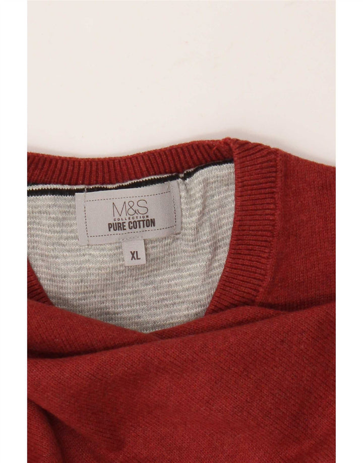 Marks & Spencer Herre sweater med rund hals XL rød bomuld
