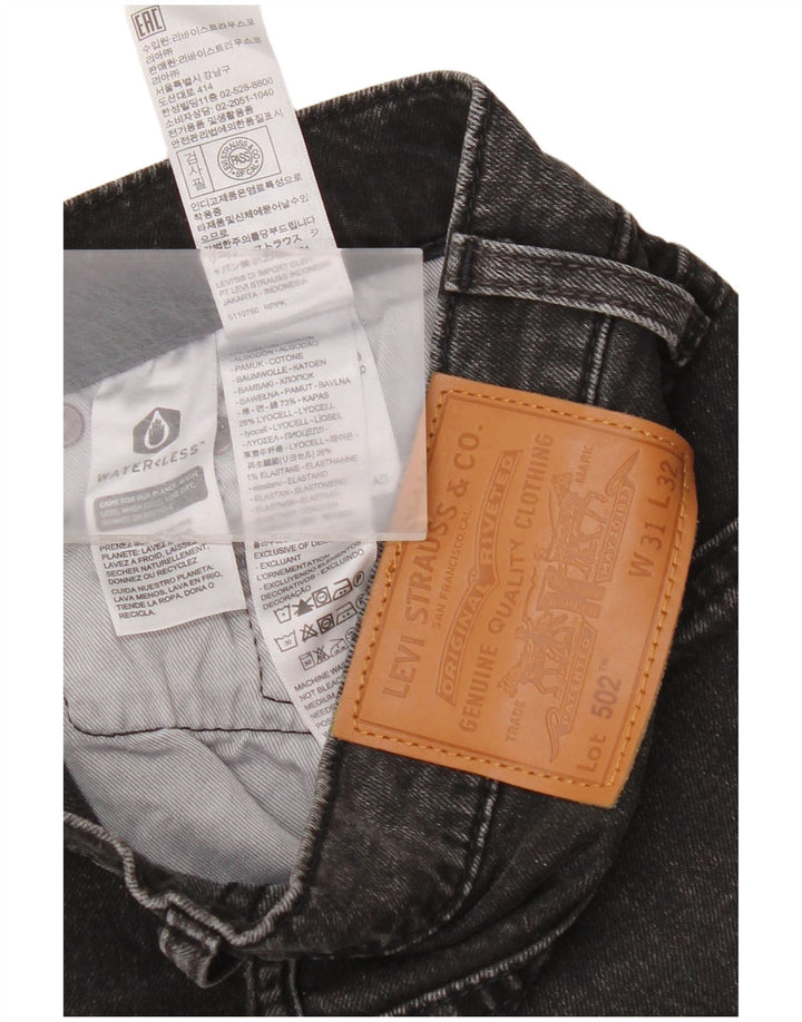 Levi's Herre 502 tilspidsede jeans W31 L32 sort bomuld