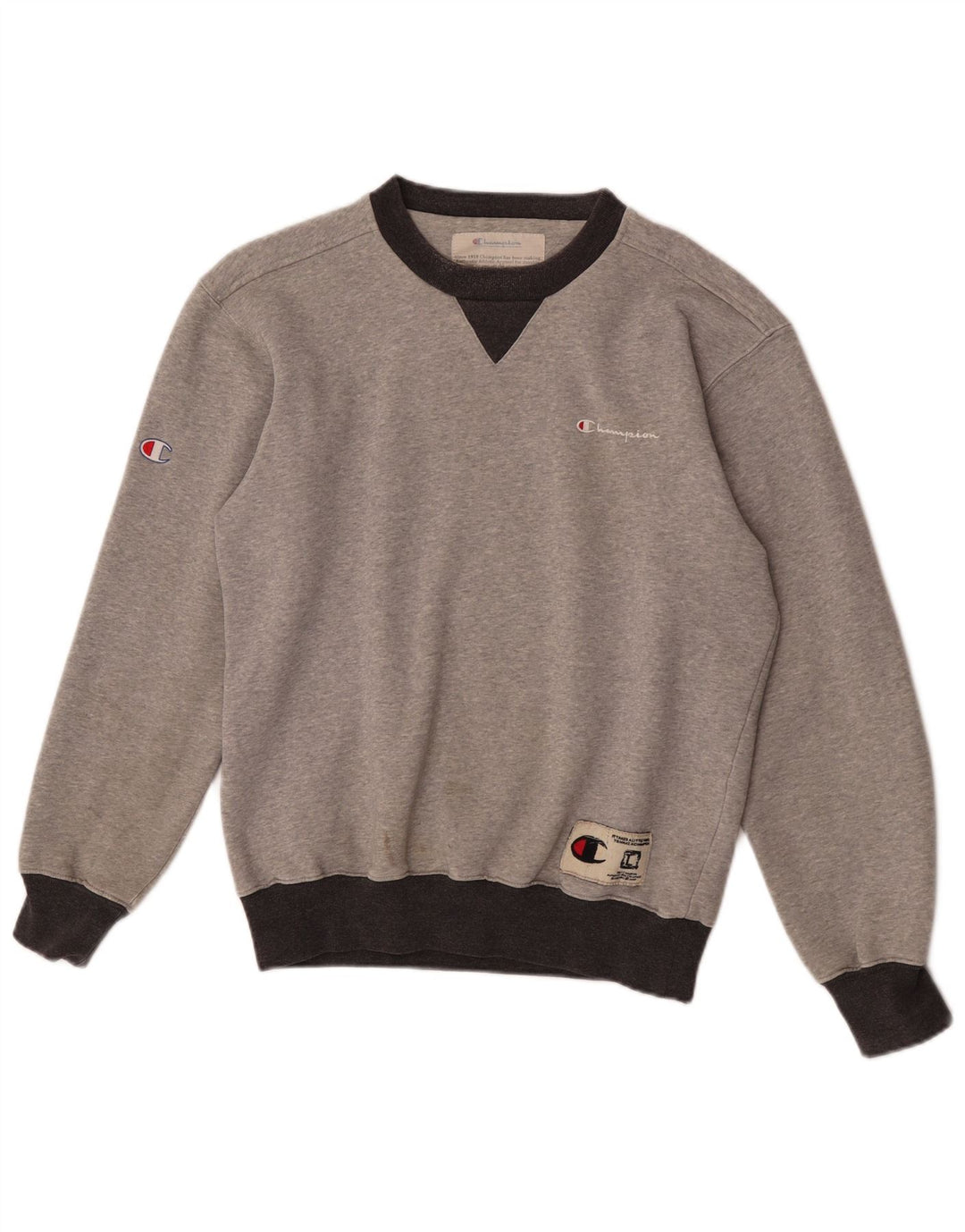 Champion Herre Sweatshirt Jumper Lille Grå Colourblock