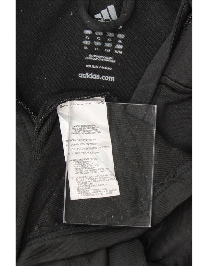 ADIDAS Mens Zip Neck Pullover Tracksuit Top XL Black Polyester Vintage Adidas and Second-Hand Adidas from Messina Hembry 