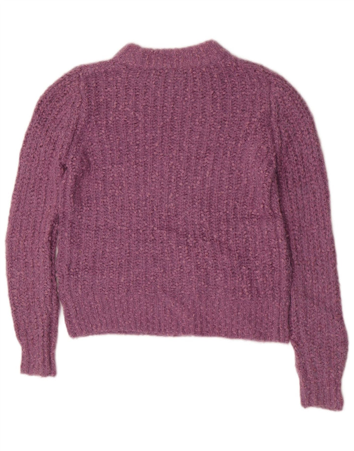 Marks & Spencer Dame Boat Neck Jumper Sweater UK 8 Small Purple Polyester