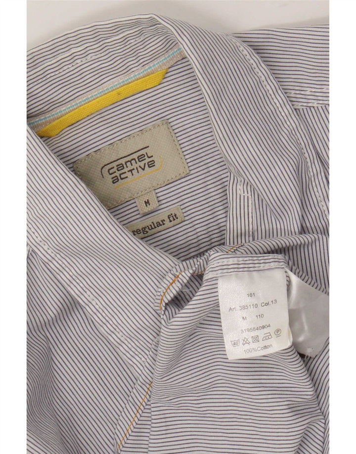 Camel Active Herre Regular Fit skjorte Medium hvid nålestribet bomuld