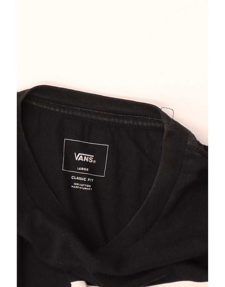 Vans Herre Classic Fit Grafisk T-Shirt Top Stor Sort Bomuld