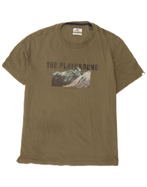 O'Neill Herre grafisk T-shirt Top 2XL Khaki Bomuld