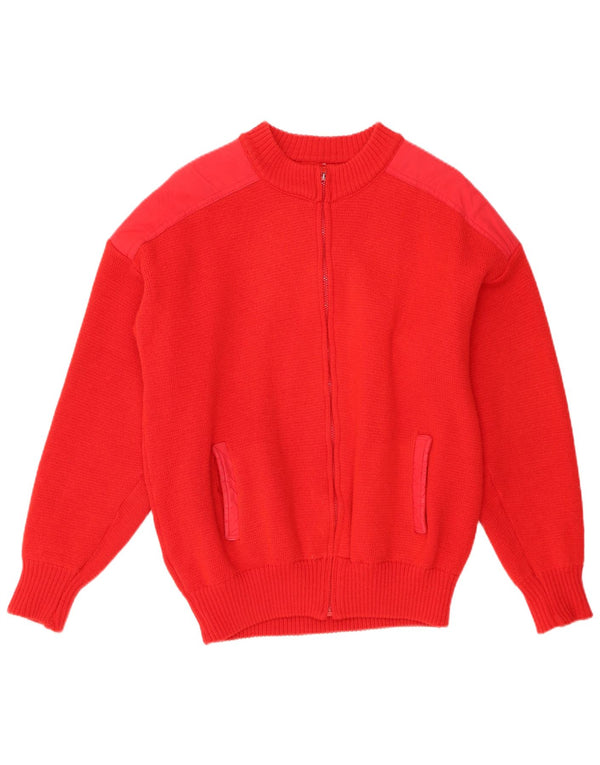 Vintage herre cardigan sweater Medium rød uld retro