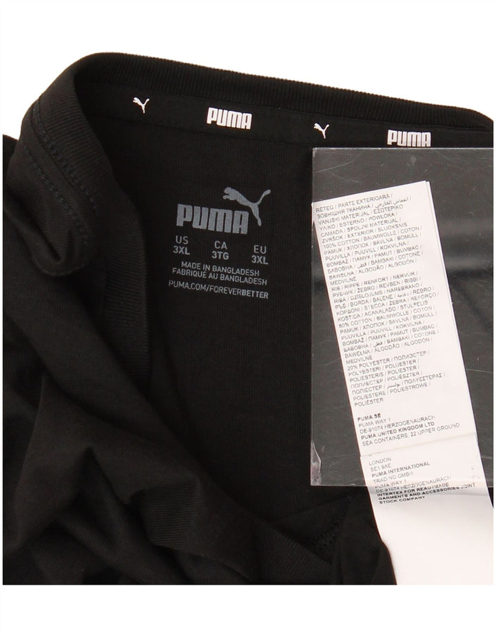 PUMA Herre T-Shirt Top 3XL Sort Bomuld