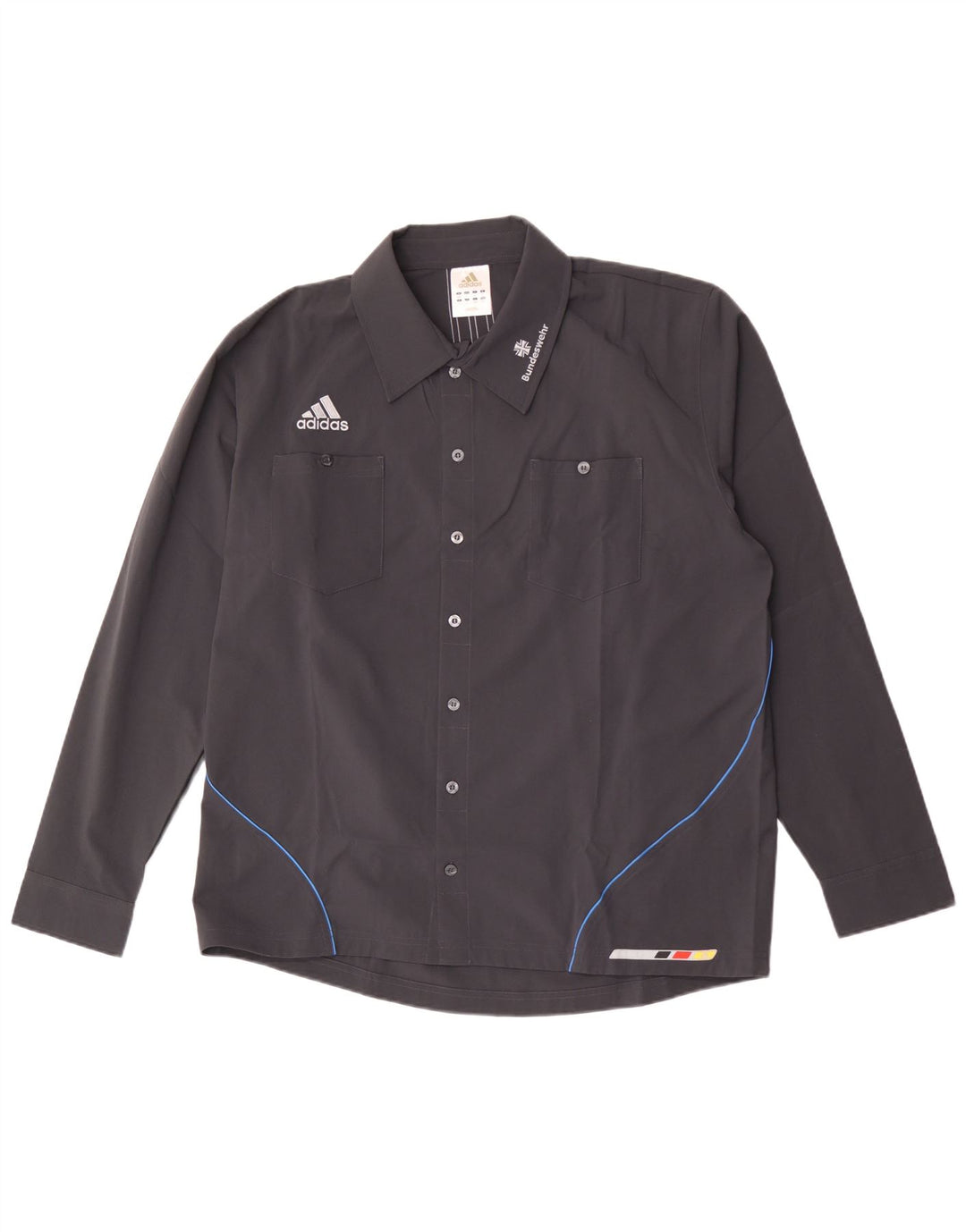 Adidas Herre grafisk skjorte UK 44/46 Large Navy Blue Polyester