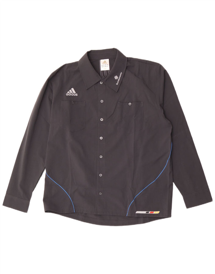 Adidas Herre grafisk skjorte UK 44/46 Large Navy Blue Polyester