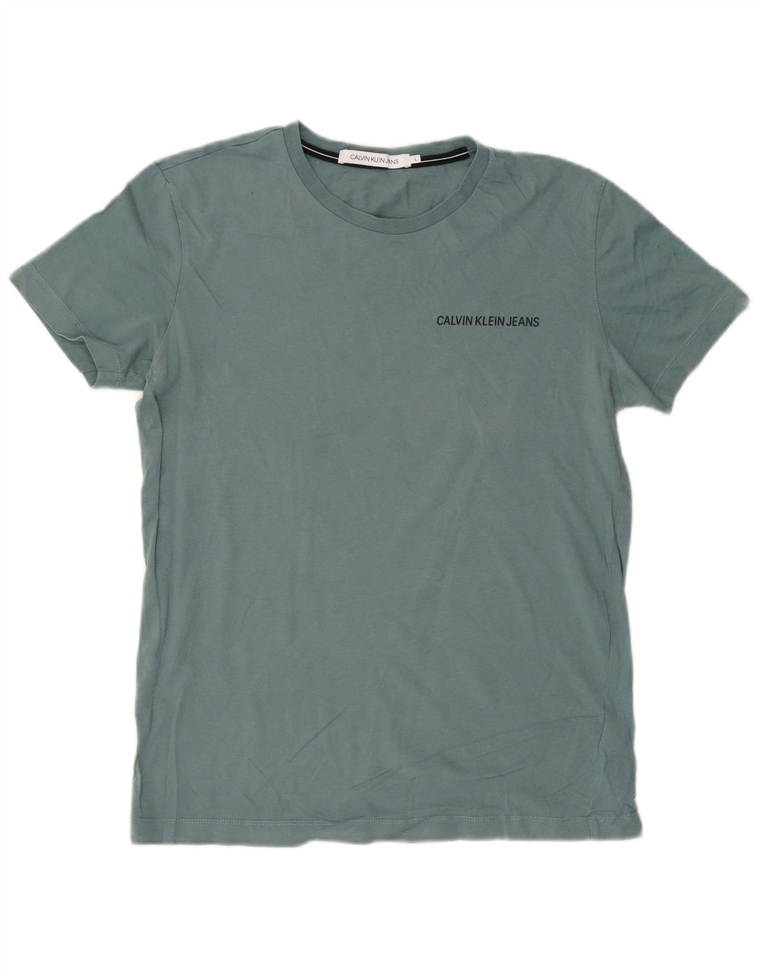 Calvin Klein Jeans Herre T-Shirt Top Stor Blå Bomuld