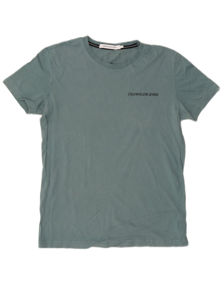 Calvin Klein Jeans Herre T-Shirt Top Stor Blå Bomuld