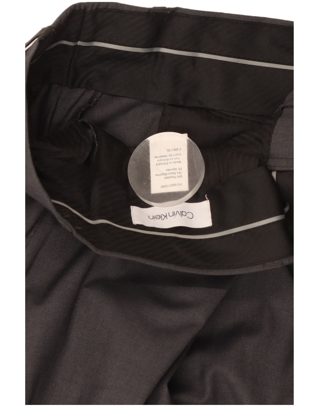 CALVIN KLEIN Lige jakkesæt til mænd W32 L32 Grå polyester