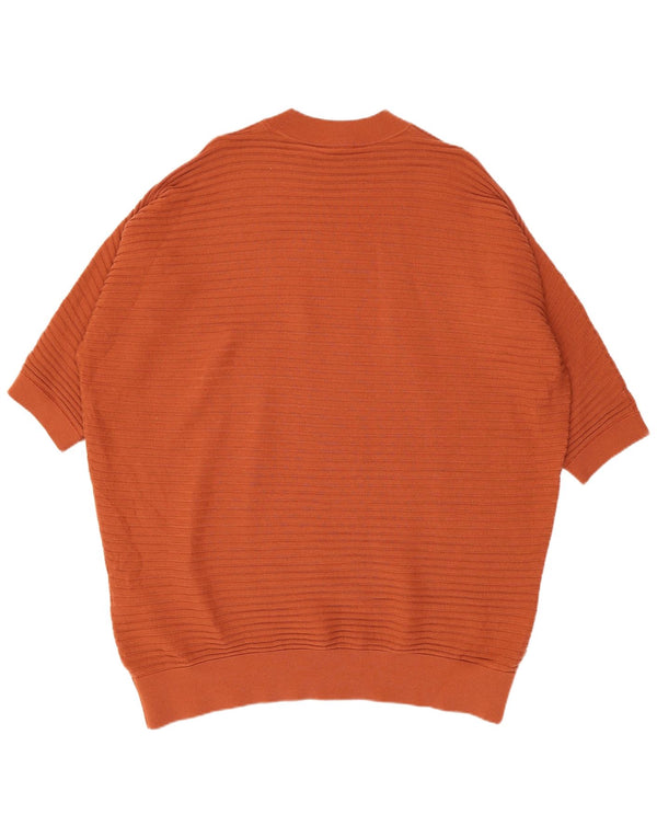 Cos Dame 3/4 ærmet oversized jumperkjole UK 16 Large Orange Wool