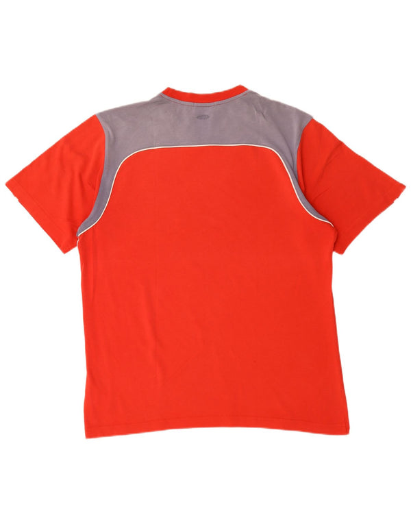 Adidas Mens Clima 365 T-Shirt Top UK 40/42 Medium Red Colourblock Cotton
