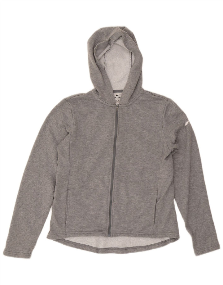 Nike hættetrøje med lynlås til kvinder UK 6 XS Grå polyester