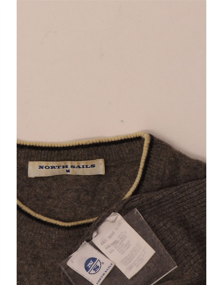 North Sails Herre Graphic Crew Neck Jumper Sweater Medium Grey Flecked Wool