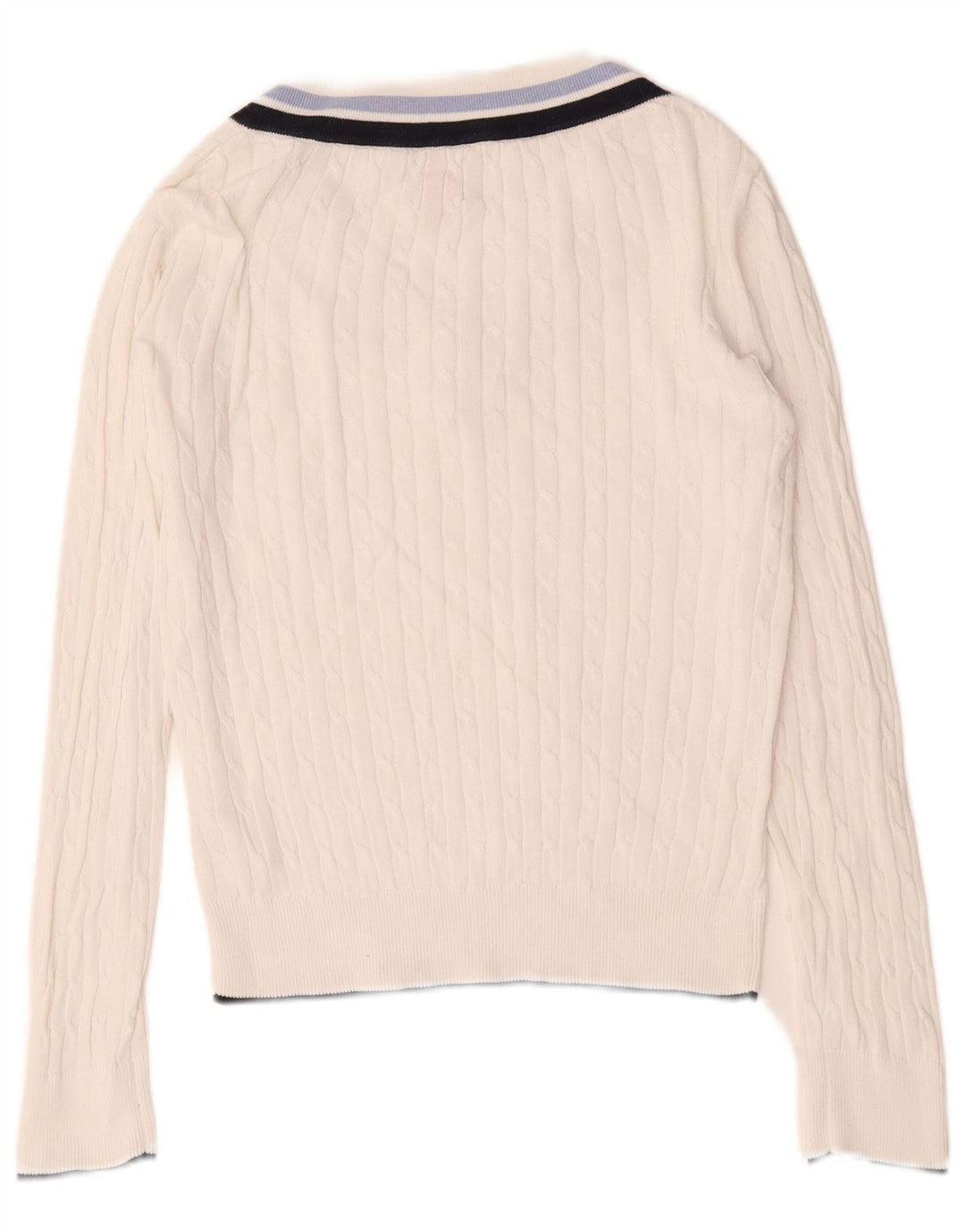 Musto Dame Oversized V-hals sweater UK 10 Small White Bomuld