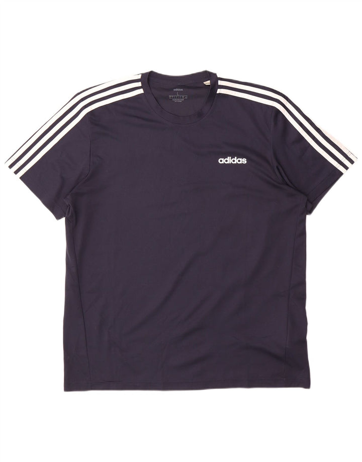 Adidas Herre Aeroready T-Shirt Top Stor Marineblå Polyester