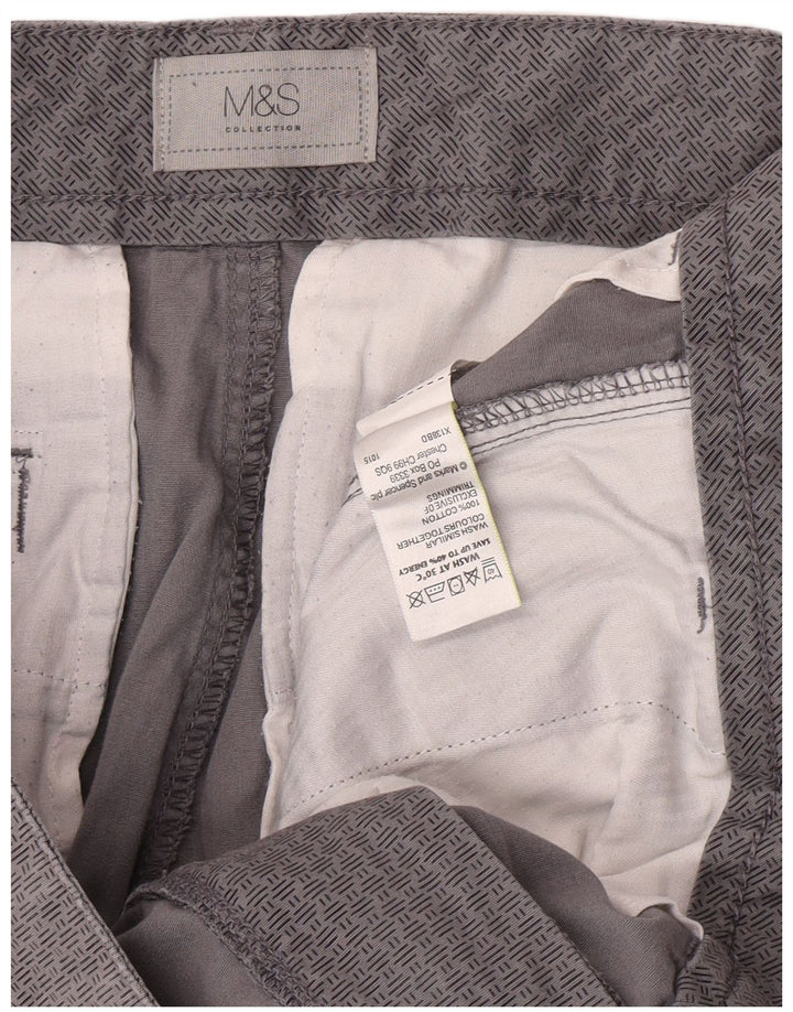 Marks & Spencer Herre Cargo Shorts W34 Large Grå Geometrisk Bomuld