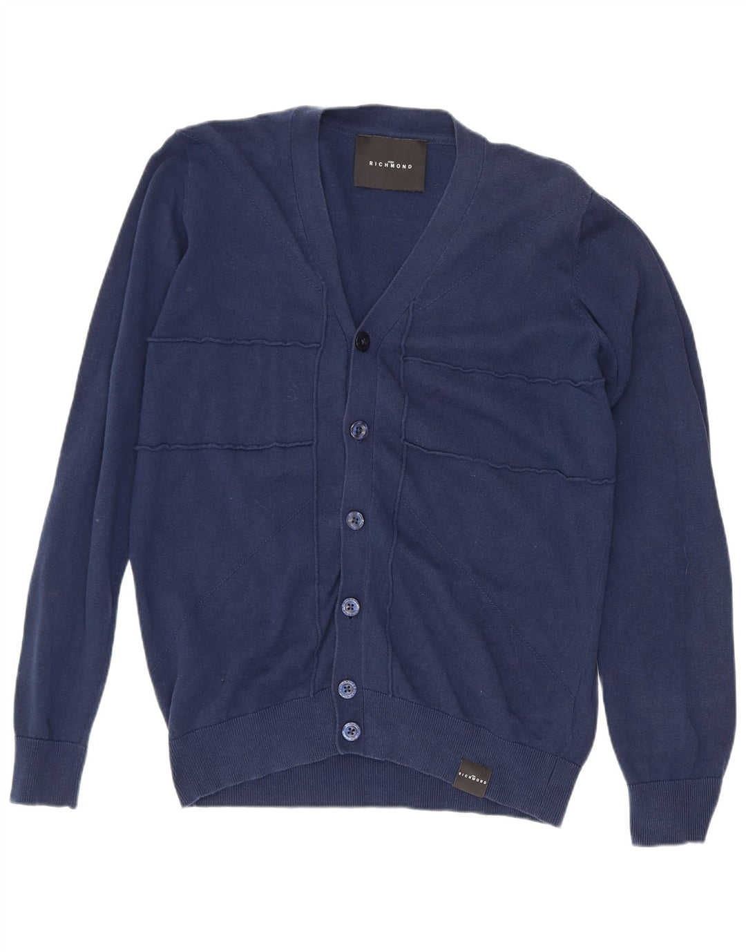Richmond herre cardigan sweater lille marineblå bomuld