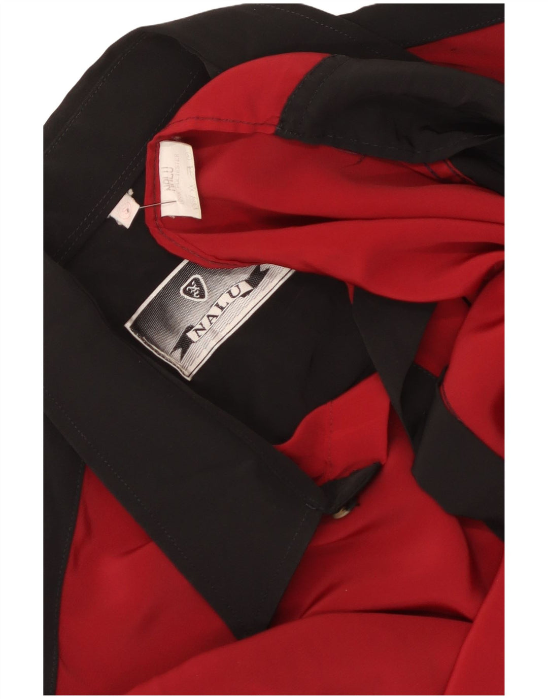 Vintage oversized skjorte til mænd, lille sort colourblock polyester