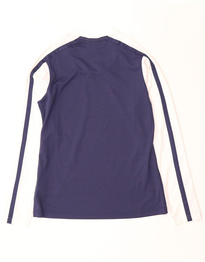 Nike Herre Dri Fit Top Langærmet Medium Navy Blue Colourblock Polyester