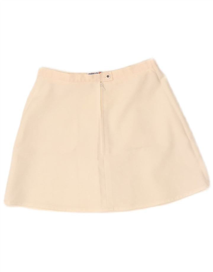 Vintage Dame Højtalje Mini Nederdel IT 46 Large W26 Hvid