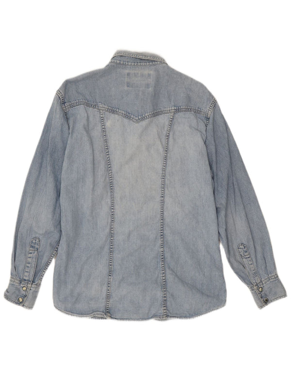 Wrangler Dame Denim Shirt UK 14 Large Blue