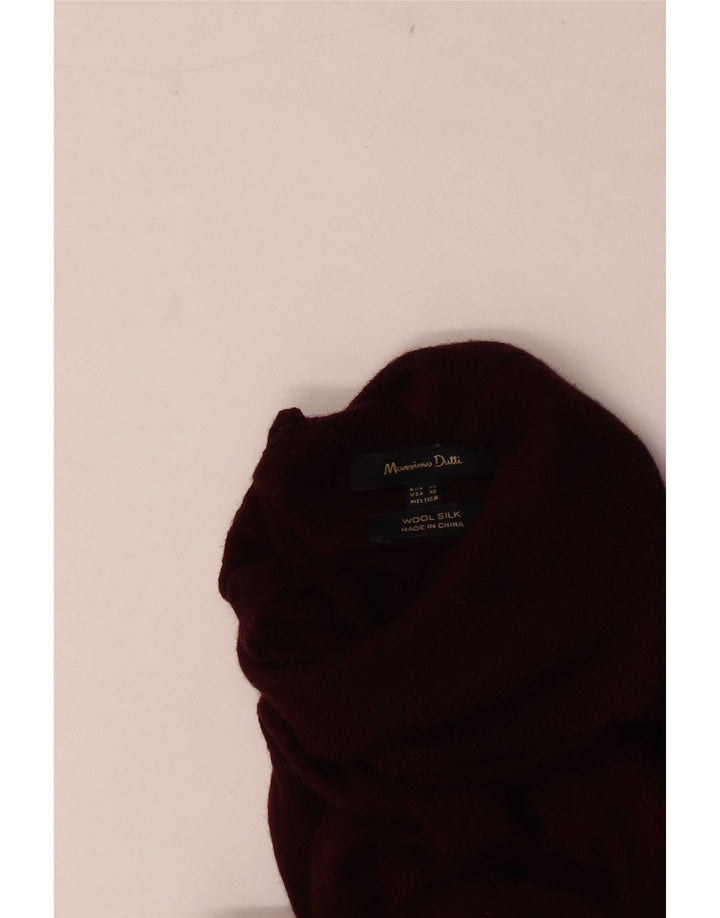 Massimo Dutti Herre Turtle Neck Jumper Sweater XS Burgundy Wool