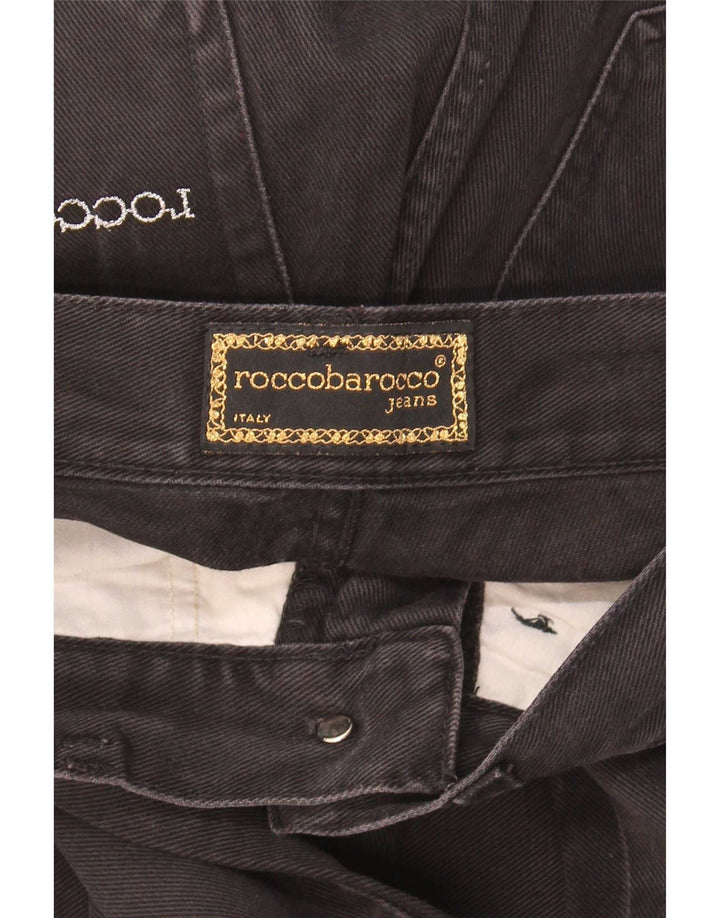 Roccobarocco kvinders tilspidsede jeans W27 L31 sort bomuld