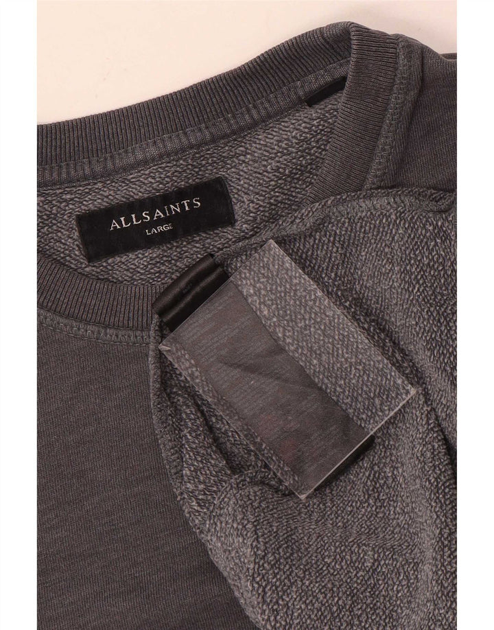 All Saints Herre Sweatshirt Jumper Stor Grå Bomuld