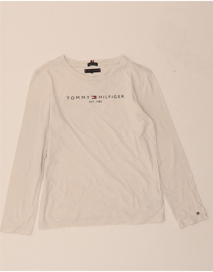 TOMMY HILFIGER Boys Graphic Top Long Sleeve 11-12 Years White Cotton Vintage Tommy Hilfiger and Second-Hand Tommy Hilfiger from Messina Hembry 