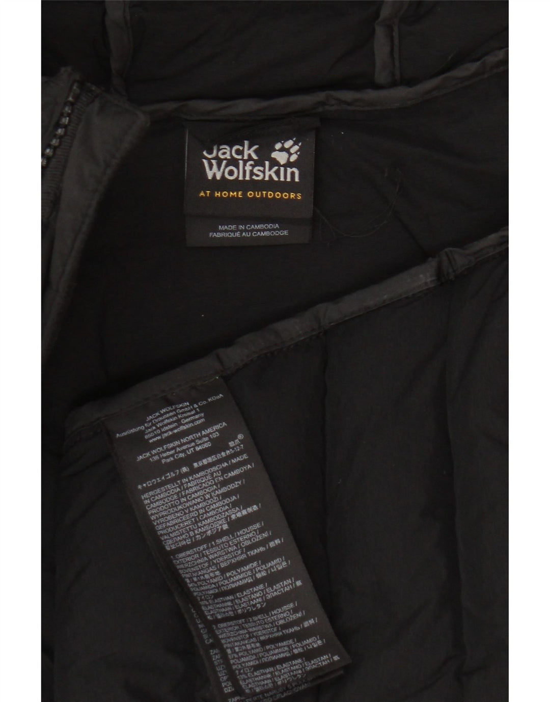 Jack Wolfskin Dame Hætte Polstret Jakke UK 18 XL Sort Polyamid