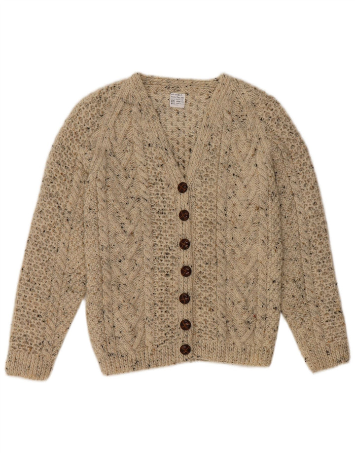Vintage dame cardigan sweater UK 12 Medium Grey Flecked Wool