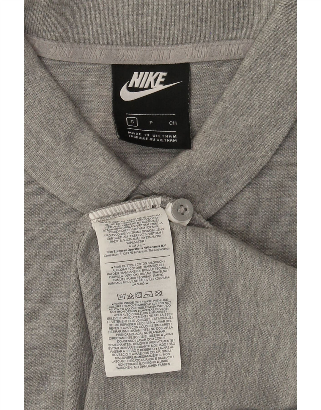 NIKE Mens Polo Shirt Small Grey Cotton Vintage Nike and Second-Hand Nike from Messina Hembry 