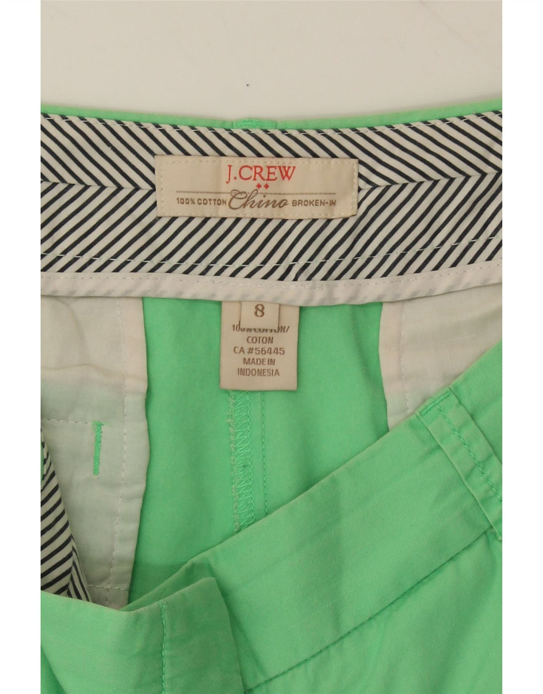 J. CREW Womens Broken In Chino Shorts US 8 Medium W30  Green Cotton Vintage J. Crew and Second-Hand J. Crew from Messina Hembry 